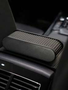 1pc Black ABS Plastic Car Interior Storage Box, Dashboard Coin Tray With Cover, Car Accessories - Black - View 4