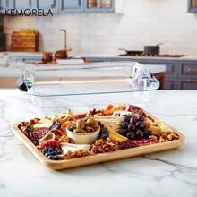 KEMORELA Large Charcuterie Plate With Lid, Easy To Carry Outdoor Clean Charcuterie Box, Cheese Board With Clapboard, Bachelor Party, Wedding Favor, Holiday, Christmas, Thanksgiving Wedding Favor (Round, Square)