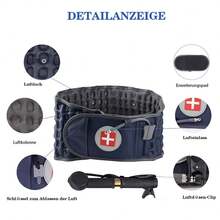 Inflatable Lumbar Support Belt Decompression Back Brace For Men Women Back Traction Device Lumbar Decompression Belt Fits Waist Size 29-49 Inches - Màu xanh lam - Xem 5