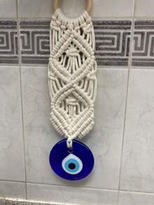 1 pièce Décoration d'œil mauvais bleu, ornement mural de style simple, peut être utilisé comme pendentif ou charm de voiture