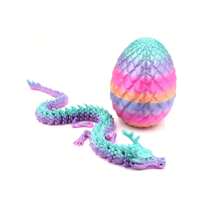 3D Printed Dragon, Realistic Dragon Egg, Fully Movable Crystal Dragon With Dragon Egg, Fidget Toy, Home Office Desk Toy