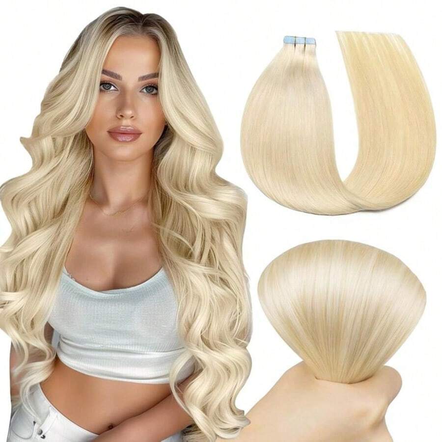 20pcs/Pack/50g Straight Thick Tape In 100% Remy Human Hair Extension For Salon Dark Brown Color 2# 16-26 Inches Silk Straight Seamless Skin Weft Hair Extension Tape In Hair Tape Ins Hair Extentions - S60 - View 1