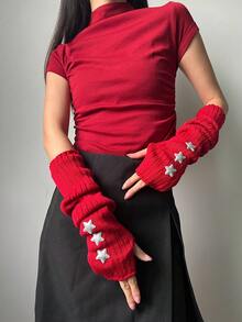 1 Pair Sweet And Cute Women's Bow Arm Warmers, Pink Aesthetic Scottish Plaid Bow Fingerless Gloves, Y2K Girly Style Knitted Sleeve Cuff, Lolita Ballet Colorful Bow Decor Arm Warmers, Suitable For Outings, Parties, Dates - 260# - View 13