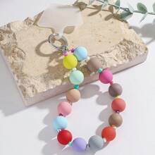 1pc New Macaroon Color Acrylic Bead Lanyard Wrist Strap, Short Wrist Strap Phone Hanging Rope Shockproof Wristlet For Phone Case