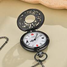 New Hollow Flower, Rabbit, Playing Card, Vintage Palace Style Pocket Watch Chain, Material Upgraded Version, Great Gift For Friends - Black - View 2