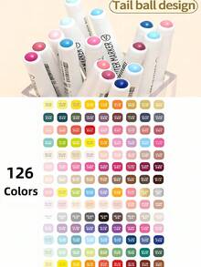 1支装126色丙烯马克笔，软头，适合学生使用，不透明，可混色，高品质美术用品，适合DIY，返校礼物