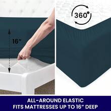 6-Piece Luxurious Super-Soft Bedsheet Set With Deep Pockets -  Friendly, Breathable, Wrinkle Free, Machine Washable - Navy - View 6