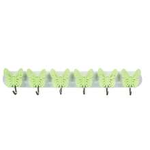 Coat Rack For Home, Office, School, Wall Coat Rack With 6 High Quality Hooks, Multipurpose Coat Rack Holds Up To 5 Kilos, Hanging Bags And Clothes, Coat Rack With Bright Colors And Resistant. - Green - View 2