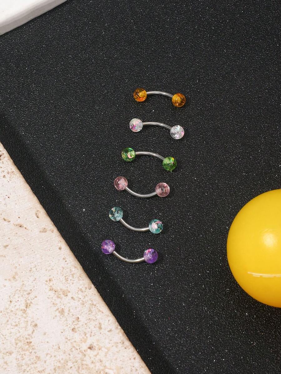 2025 Latest Colorful Eyebrow Studs And Earrings, Glitter Sparkle Lovely Design, Multi-Color Options For Women, Students, Party, Wedding, Vacation, Travel, Suitable As Gift, For Red Color Customers