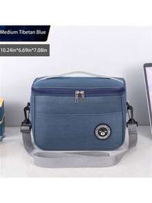 1pc Large Capacity Insulated Lunch Bag, Handheld With Shoulder Strap Thermal Lunch Box Bag, Thick Waterproof Bento Bag, Reusable Aluminum Foil Picnic Cooler Tote, Suitable For Teachers, Students, Office, Picnic, Hiking, Beach - Multicolor - View 16