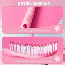 Pente de osso fofo em formato de coração da série Barbie, artefato de massagem para cabeça, design de suspensão fofo, escova de cabelo para cabelos cacheados, escova de cabelo grossa, ferramentas de modelagem