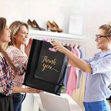 100pcs/50pcs/20pcs Reusable Black Plastic Shopping Bags - Ideal For Gifts, Christmas, Parties, Shops And Boutiques - 50pcs - View 4