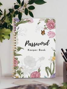 1本密码本，用于记录网站地址登录信息，A5尺寸（5.2英寸 x 7.6英寸），密码管理本，带笔记栏和内袋，办公学习用品，办公桌配件，情人节礼物（女士适用）。
