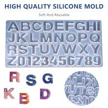 1pc Silicone Alphabet Resin Molds, Number Alphabet Jewelry, Silicone Letter Molds For Resin Casting, DIY Craft Casting, Letter Jewelry Making - White - View 6