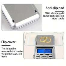 Multifunctional Digital Scale, Portable Electronic Jewelry Scale, Electronic Carat Scale With One-Key Unit Conversion (Carat/Ounce/Pound), 0.01g Precision, Built-In Lighting And Tare, Stainless Steel Platform, 2*AAA Battery Powered (Batteries Not Included), Suitable For Home, Office, Travel, Construction - Multicolor - View 7