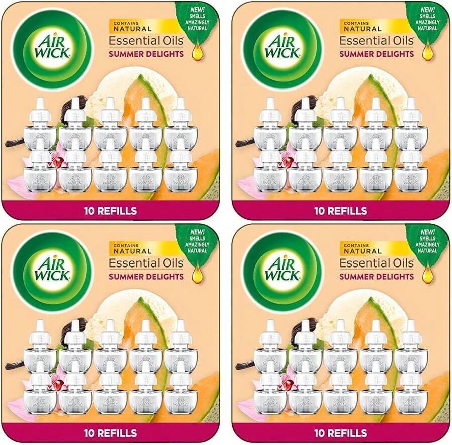 Air Wick Plug In Scented Oil Refill, 10ct, Summer Delights, Scented Oil, Air Freshener, Essential Oils, Friendly - Summer Delights - View 1
