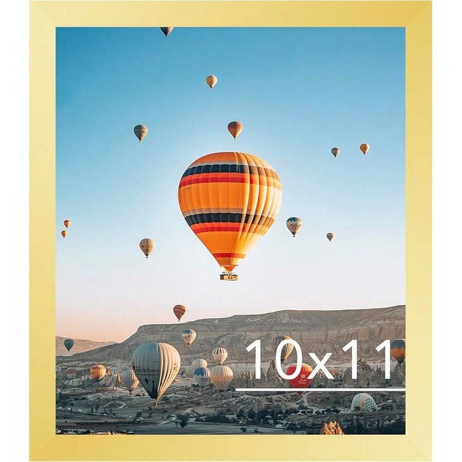 New 10x11 Picture Frame Gold For Wall Hanging, Wall Mounting Horizontally Or Vertically, 10 X 11 Wall Gallery Poster Photo Frame Shatter Ristant Plexiglass, Gold - 金色 10x11 英寸 - 查看 1