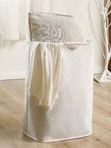 1 件可折叠布艺洗衣篮，带手柄，便携式脏衣篮，适用于卧室、浴室和洗衣房收纳，设计简约，带木质手柄，容量大，可容纳玩具和娃娃 T 恤、衬衫、裤子和小件物品，适用于学校用品和学校用品 - 彩色 - 查看 7