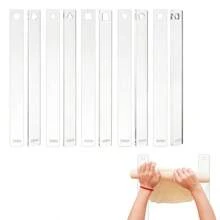 2 Stücke transparenter Acryl Weichton Dickenmesser, Weichton Glättmatte & Lineal, DIY Weichton Bastelbedarf Werkzeug