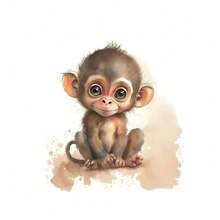 1pc Wall Arts Posters Optional Frame Modern Cat Cartoon Animal Watercolor Posters Elephant Panda Tiger Koala Nursery Canvas Painting Wall Art Print Pictures Baby Room Decor