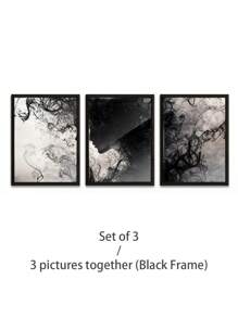 3Pcs/Set, Optional Frame, High Quality Print Painting, Modern Style, Black And White, Abstract, Portrait, Texture, Wall Art Poster, Home Decoration, Suitable For Living Room, Sofa, Bed, Hallway, Bedroom, Bathroom, Office, Perfect Art Gift ,Wall Art With Frame