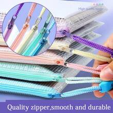 10 个 A4 拉链文件袋，透明防水储物袋，适用于文件、书籍和考试，柔和色彩，非常适合学校、办公室和教室组织、办公室和学校用品、返校、学校用品 - 彩色 - 查看 5