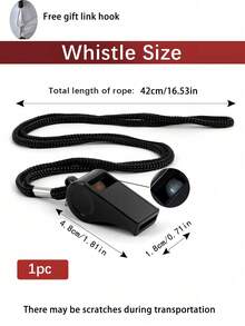 1/2/4pcs-Black Emergency Whistles With Lanyard, Sports Whistle Party Favors For Soccer & Basketball Games, Birthday & Wedding Celebration, Loud Crisp Sound, Plastic Whistles Ideal For Lifeguard, Self-Defense And Emergency, Party Whistle - Black - View 8