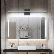 1pc LED Rechargeable Wall Light, 5V2A USB Plug, Remote Control, Black 40/60cm Length Mirror Lamp, Tricolor Dimmable,Timing Funtion For Bathroom Living Room Bedroom Dresser