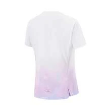 Li-Ning 女款快乾反光 T-shirt ATSW146，透氣涼爽跑步健身上衣 - 白/藍/凝結紫/盈粉色滿底印 - 查看 2