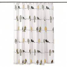 New Lush Decor Rowley Birds Shower Curtain, 72\U201d W X 72\U201d L, Yellow & Gray - Colorful Floral Bird Pattern - Whimsical & Playful Bird Shower Curtain - Farmhouse, Coastal, & Boho Bathroom Decor - 黃色和灰色 72 英寸寬 x 72 英寸長(1 包) - 查看 5