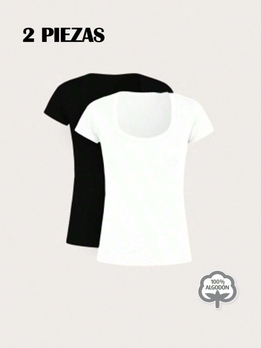 Women T-Shirts - Black and White - View 1