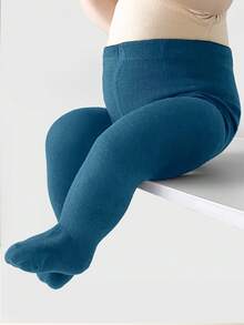 1 Pair Year-Round Essential Solid Baby Toddler Leggings Socks – Children Girl Kid Tights For Casual, School & Layering