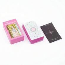 Baraja de cartas de Tarot con borde rosa con guía, 78 Uds., versión en inglés, baraja de adivinación para reunión, cartas de juego de mesa de 10,3x6cm - TR08R - Ver 2