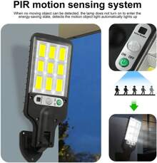 4/2/1pcs Outdoor Solar Street Light With Remote Control LED Wall Light,Body Sensor Garden Light,For Yard,Garden,Path,Parking Lot - IP65 Waterproof Solar Street Lights