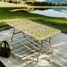 1pc Tablecloth With Elastic Edging, Lightweight & Washable, Fresh Lemon Yellow Plaid Design, Suitable For Home Gatherings, Outdoor Picnics, Theme Parties, Indoor/Outdoor Use - Multicolor - View 12