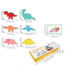 Bloques de construcción de dinosaurios creativos de madera con música, un set colorido que incluye: 5 piezas de partículas de dinosaurios lindos, 10 tarjetas doble cara con patrones de apilamiento "desde principiante hasta avanzado" para ejercitar los movimientos finos de las manos, juguetes de apilamiento de dinosaurios, adecuados como juguetes educativos para la primera infancia, ¡ideales como regalos para Halloween o Día del Niño!