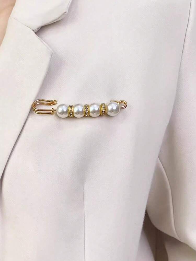 Broche de cintura para pantalones, broche anti-exposición, broche de alta gama, broche de perlas, accesorio ajustable - Multicolor - Añade 2