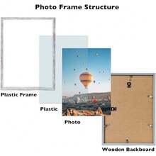 New 10x14 Inch Picture Frame, Horizontal And Vertical Formats For Wall Hanging, 10 X 14 Wall Gallery Poster Photo Frame  Shatter Ristant Plexiglass,Rustic - Rustic White 10x14 inch - View 2