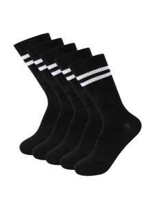 1/5/6/10/12 Pairs Solid Color Elastic Bottom Unisex Outdoor Sports Riding Running Mid-Calf Socks