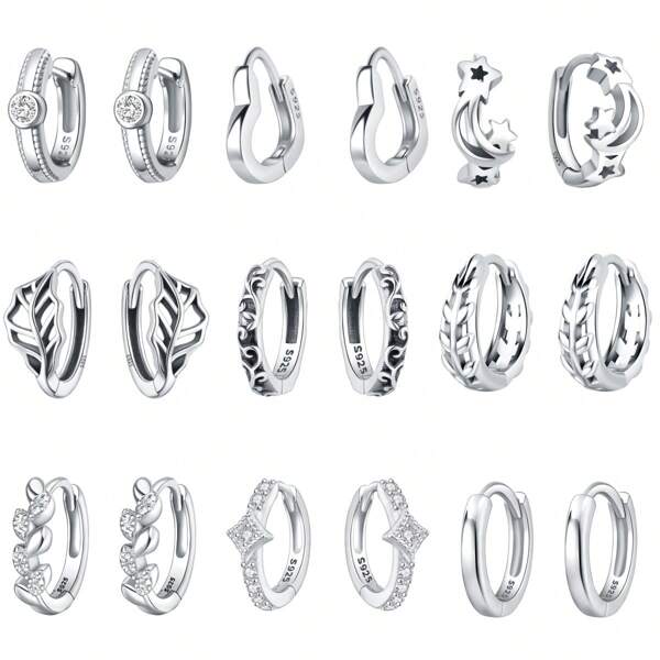 1 Pair S925 Sterling Silver Earrings Leaf Vine Earrings Exquisite Versatile Classic Temperament Fine Jewelry Gift Women Gifts Birthday Gifts