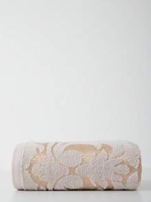 1pc Lightweight Thin Bath Towel, Beige Minimalist Jacquard Floral Pattern, Rectangular 70*140cm For Adults Swimming Bathing, Or 34*74cm Hand Towel, 34*34cm Handkerchief, Quick-Dry Absorbent Soft For Bathroom, Kitchen, Travel, Holiday Gift, Gym, Beach, Hotel, Salon, Outdoor Shower Towels For Beaty Salon, Hotel Sports,Home Essentials, Towel, Skin Care Bath Towel Sheet