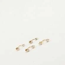 1件不锈钢白色锆石耳钉，女士亚克力医用钢螺丝穿耳软骨耳环饰品 - earring - 查看 5