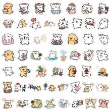 105pcs Simple Line Drawing Puppy Decorative Stickers, Cute & Fun Style, Applicable For Laptop DIY, School Season