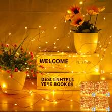 Luzes de Fada LED, Alimentação por Bateria/USB com Controle Remoto, Guirlanda de Luzes, Luzes Cintilantes de Fio de Cobre para Decoração de Casa, Jardim, Festa, Casamento, Quarto, Ano Novo