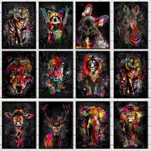1pc Wall Arts Posters Optional Frame Animals Abstract Colorful Lion Animal Canvas Painting Graffiti Wall Art Picture Artwork Modern Posters And Prints Home Decor