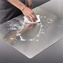 1pc Stainless Steel Kitchen Rolling Dough Board, Cutting Board, Fruit Block, Large Size Pastry Kneading Board, Household