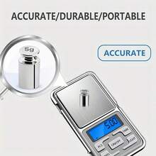 Multifunctional Digital Scale, Portable Electronic Jewelry Scale, Electronic Carat Scale With One-Key Unit Conversion (Carat/Ounce/Pound), 0.01g Precision, Built-In Lighting And Tare, Stainless Steel Platform, 2*AAA Battery Powered (Batteries Not Included), Suitable For Home, Office, Travel, Construction - Multicolor - View 2