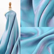 Blue Bright Silk Fabric Diy Sewn Designer Fabric Soft And Comfortable Fabric