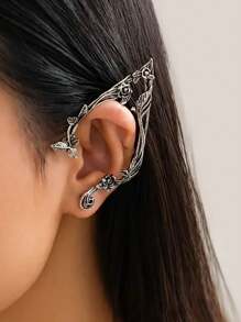 Popular Gold Color Flower Leaf Ear Clip Cute Jewelry Accessories Fairy Clip Earrings Wedding Girls Jewelry Gifts New,Ladies' Daily Party Accessories, Fashionable Jewelry, Best Friend Gifts
