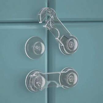 5/10pcs Children's Multi-Function Locks, Baby Anti-Pinch Drawer Locks, Infant Cabinet Door Locks, Transparent Lowered Locks, Transparent Child Locks, Baby Drawer Locks, Kid Proof Cabinet Door & Refrigerator Locks